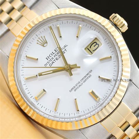 rolex stainless and gold band.